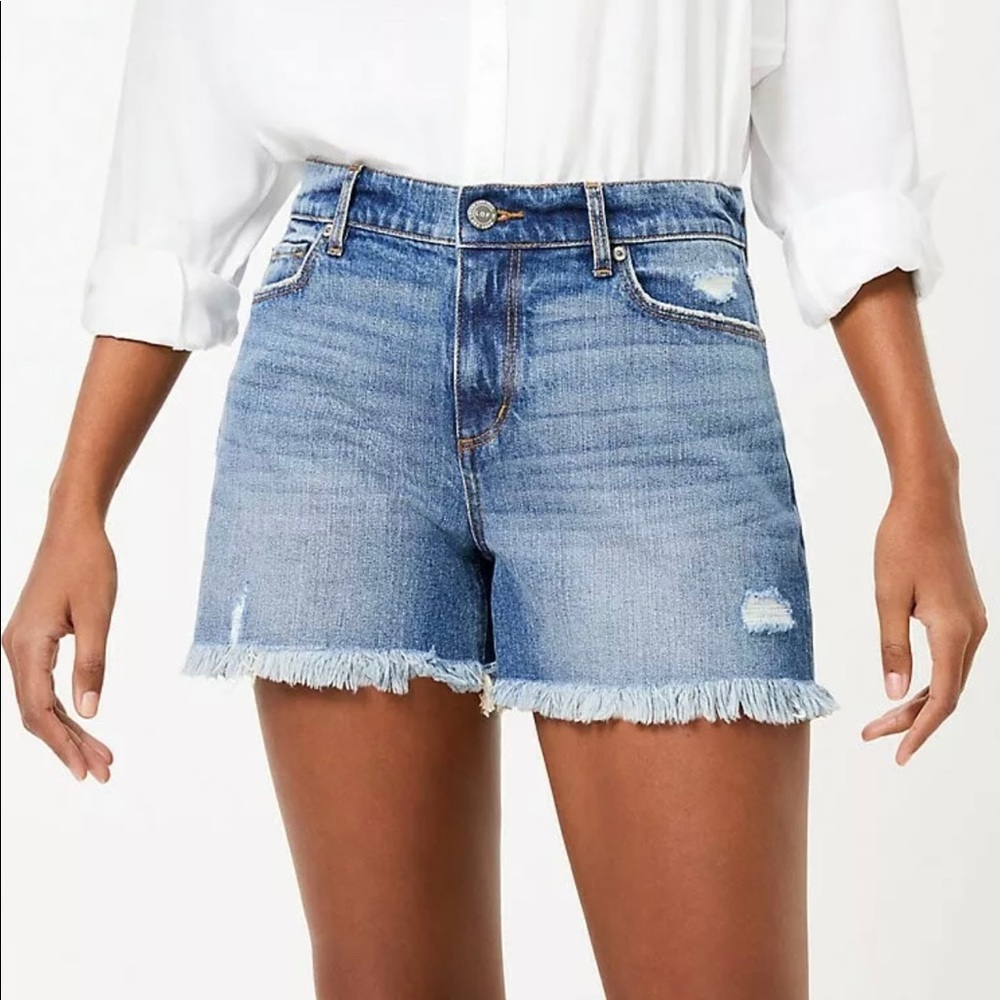 Loft high waisted cutoff denim shorts.  Size 28/6.  New with tags/ never worn.